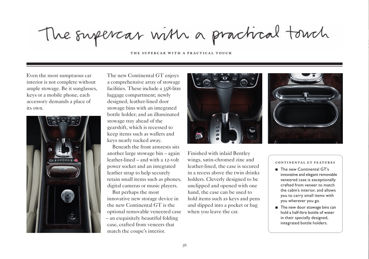 2012 Bentley Continental GT Brochure Page 37